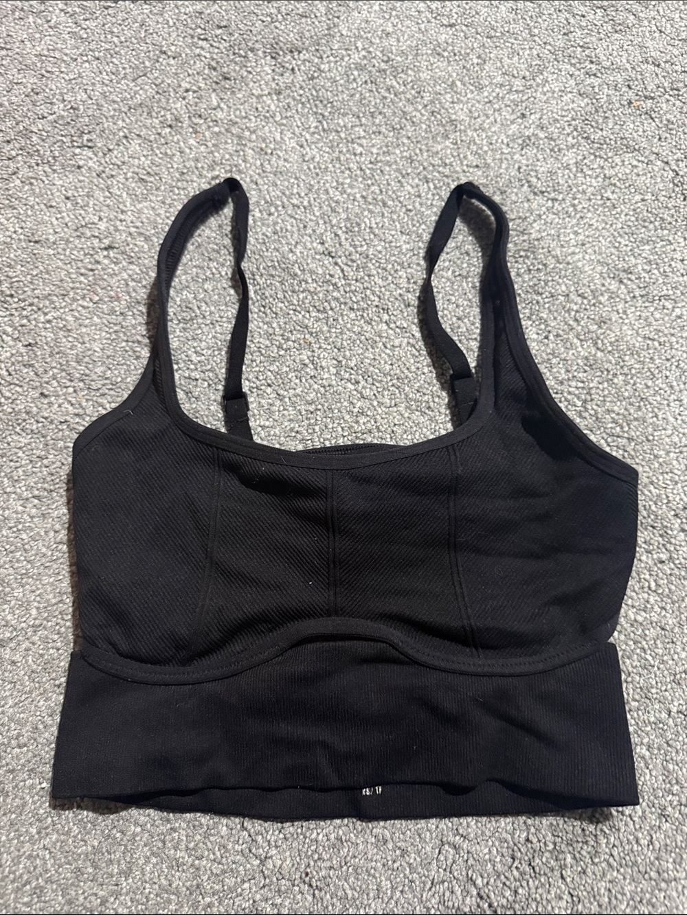Black Longline Seamless Sports Bra with Supportive Band